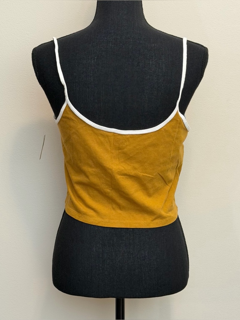 aerie Mustard Brown Cropped Tank Women L Loungewear Lightweight Summer HenleyY2K - Picture 4 of 7
